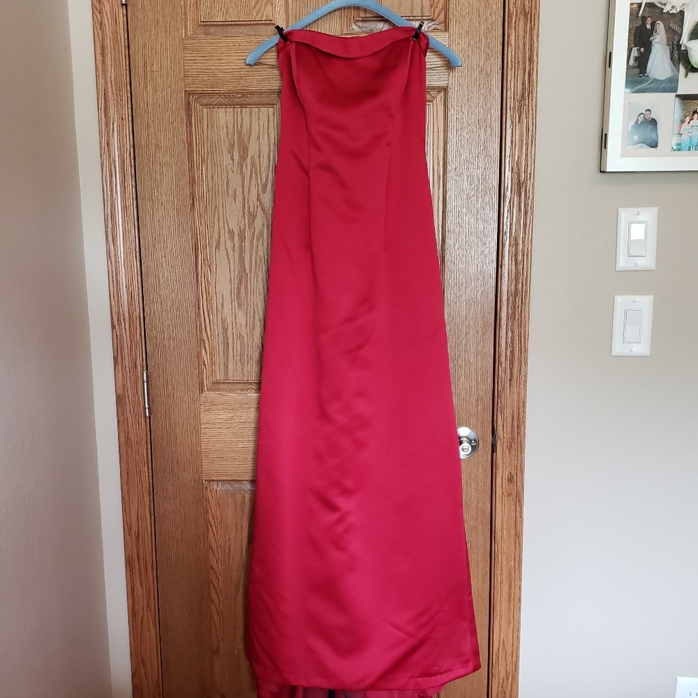 Candy Apple Red Strapless Bridesmaid Dress